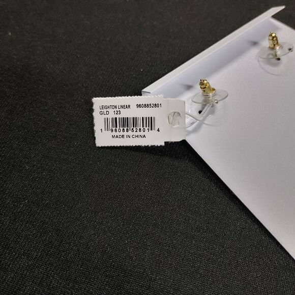 New Kendra Scott Leighton Linear Gold Pearl Earrings - Picture 4 of 5